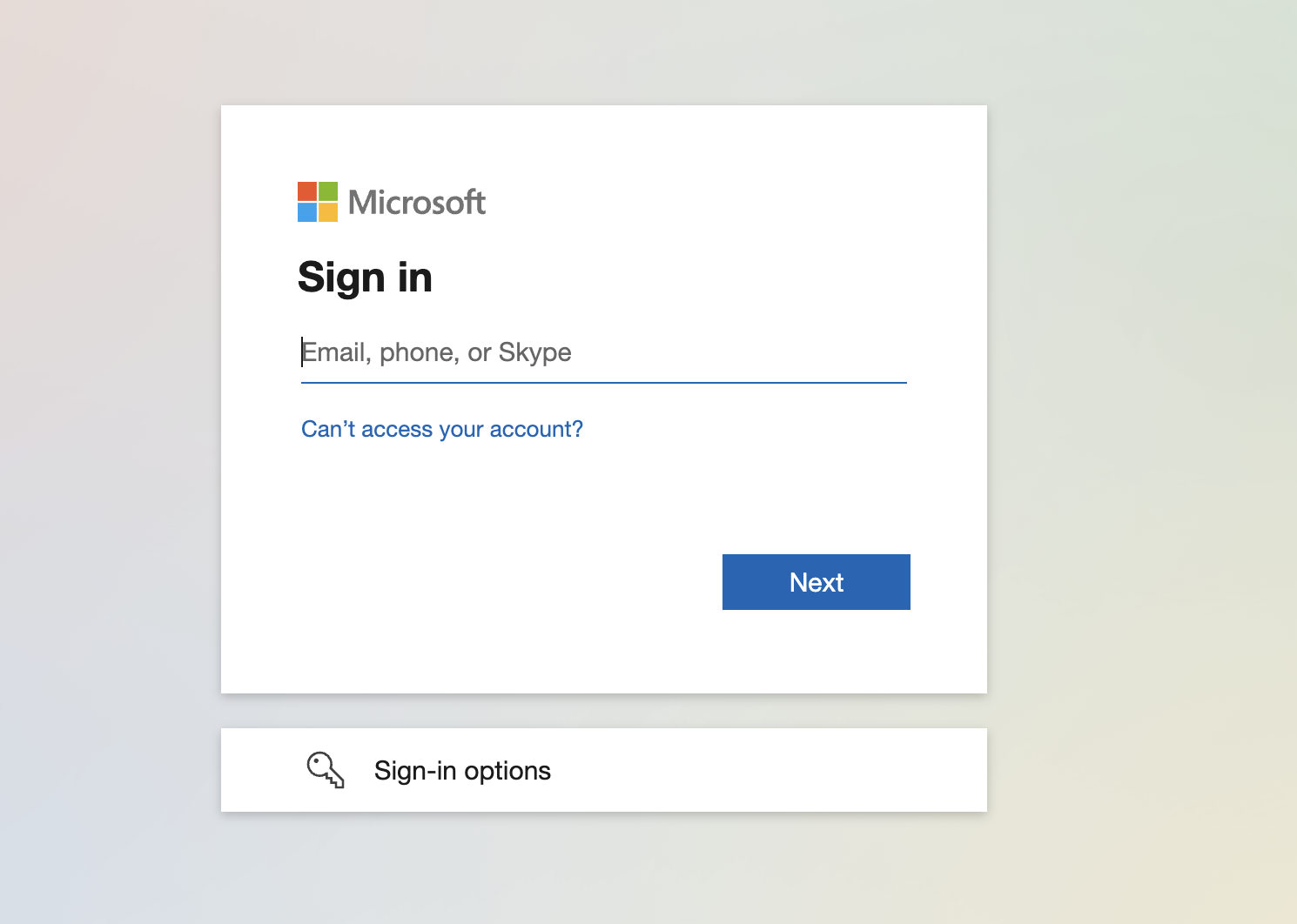 Microsoft login