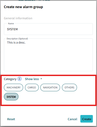 select categories