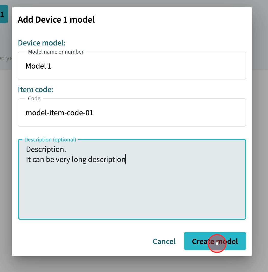 click on create model button