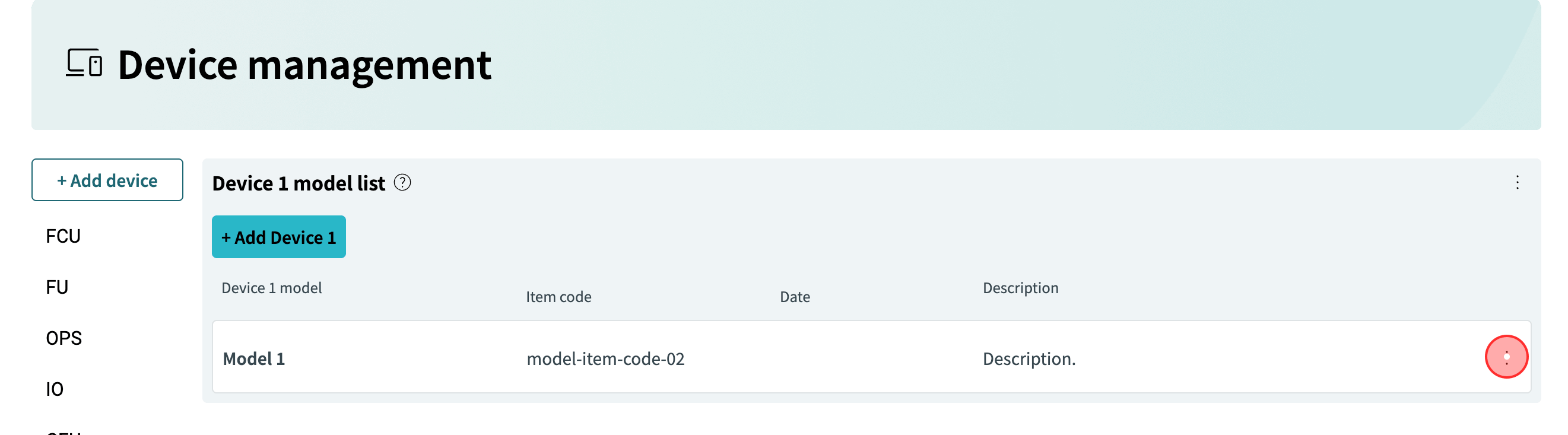 click on the model options icon