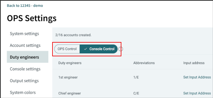 control mode selection