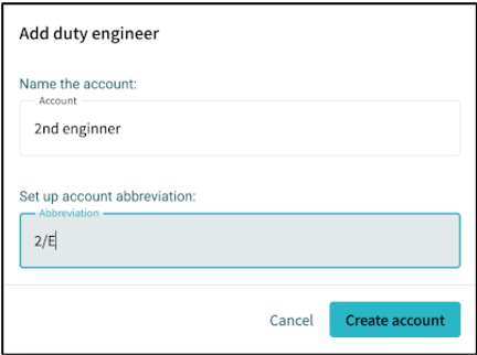input user name and abbreviation
