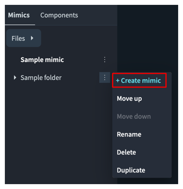 06 create mimic menu