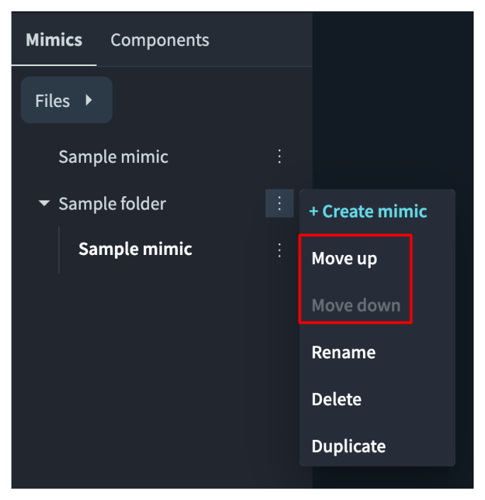 11 move up down menu