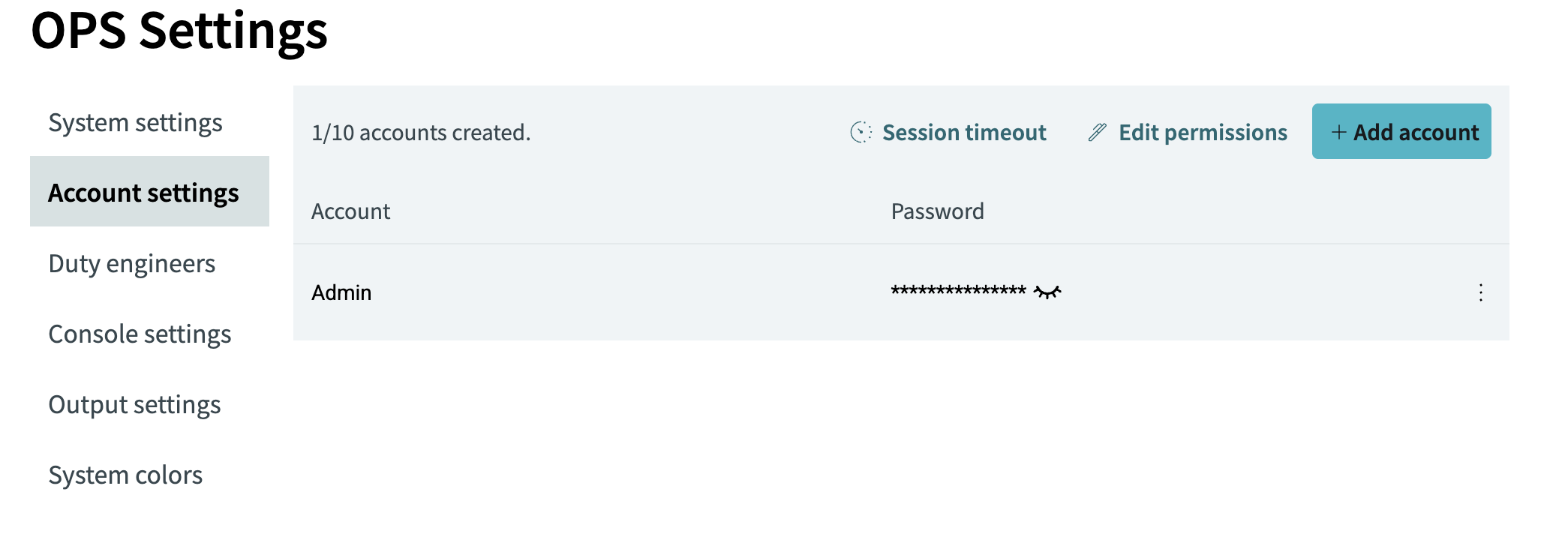 account settings