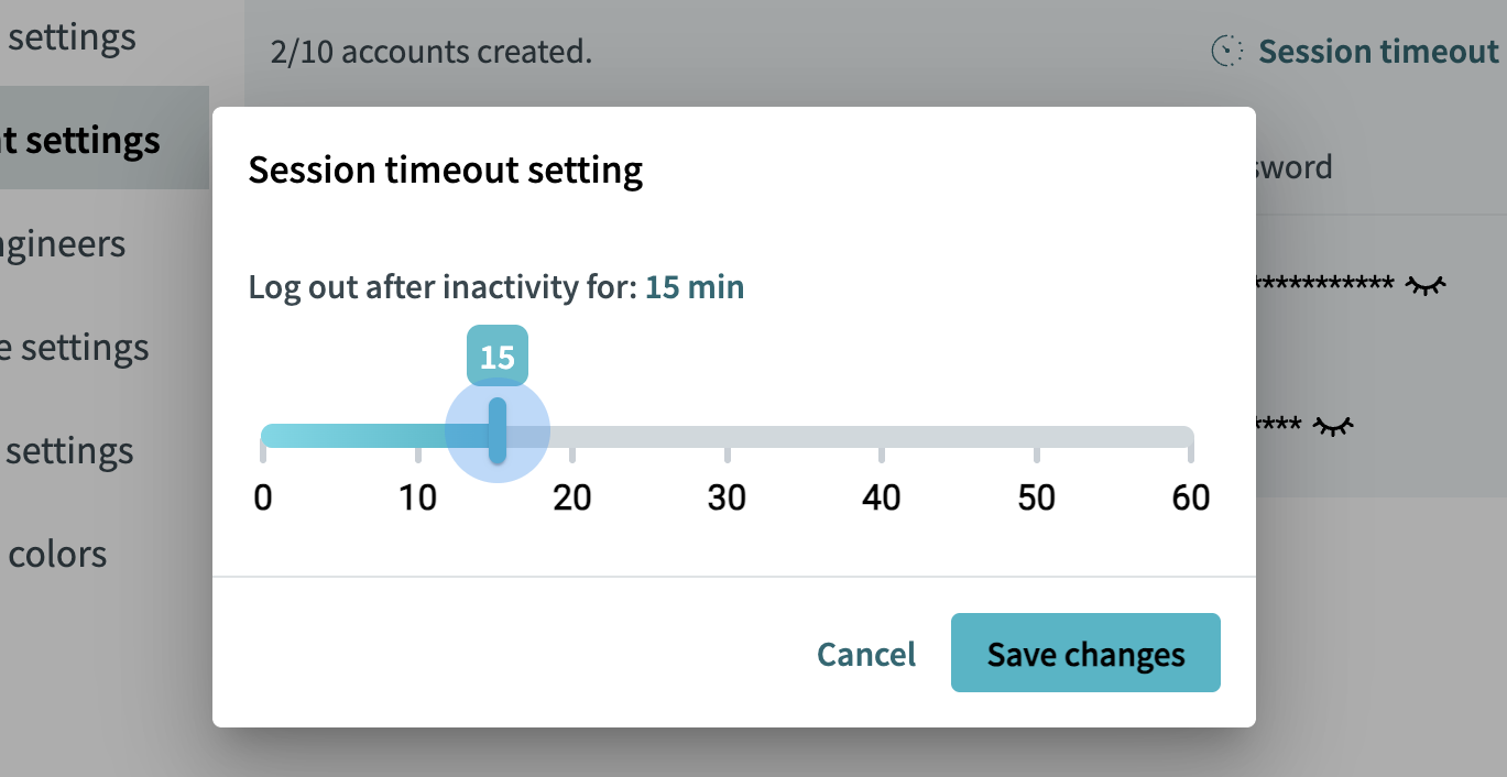 session timeout save