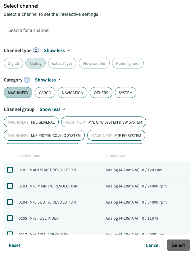 turbocharger channel selection