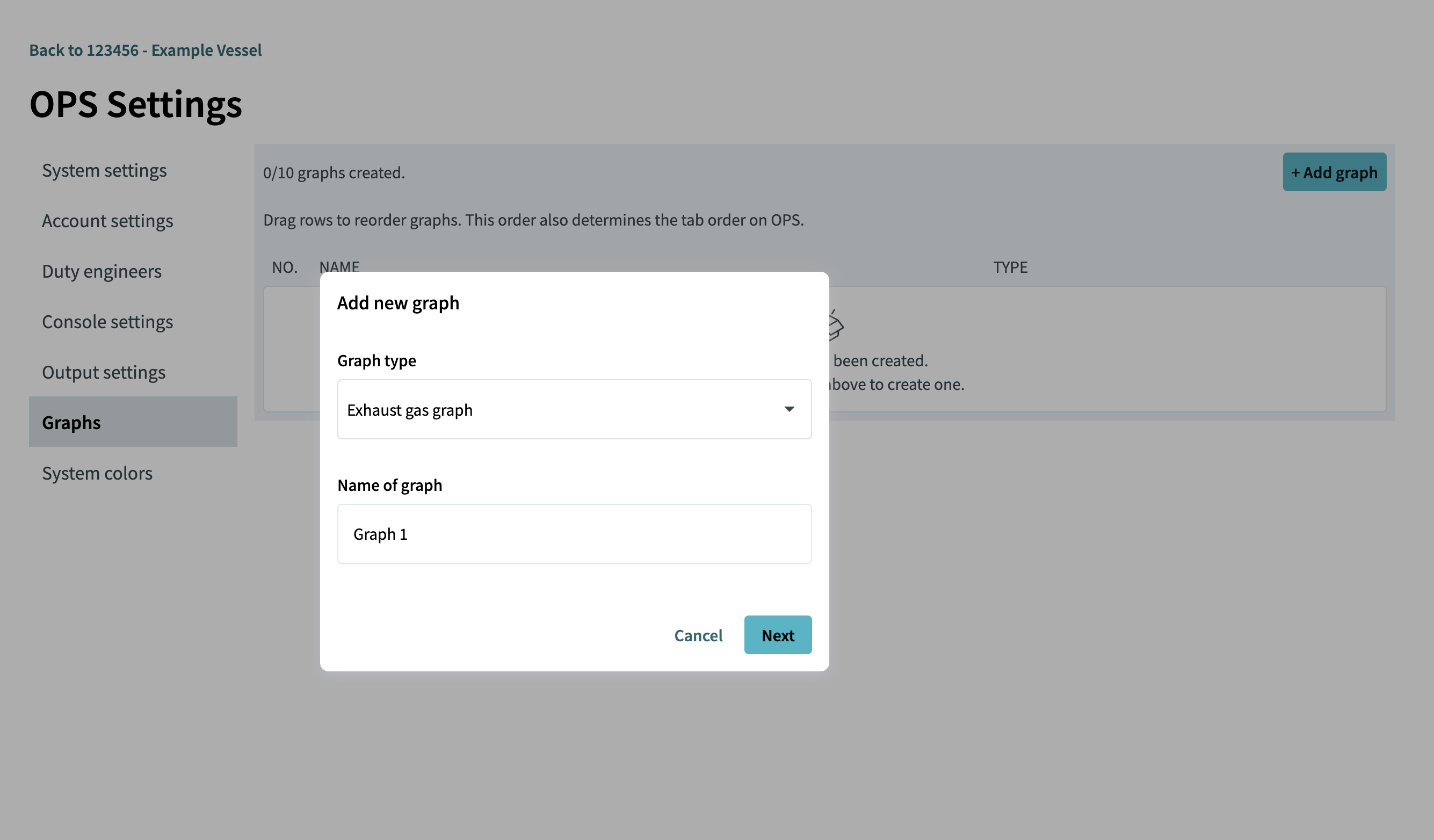 filled create graph form