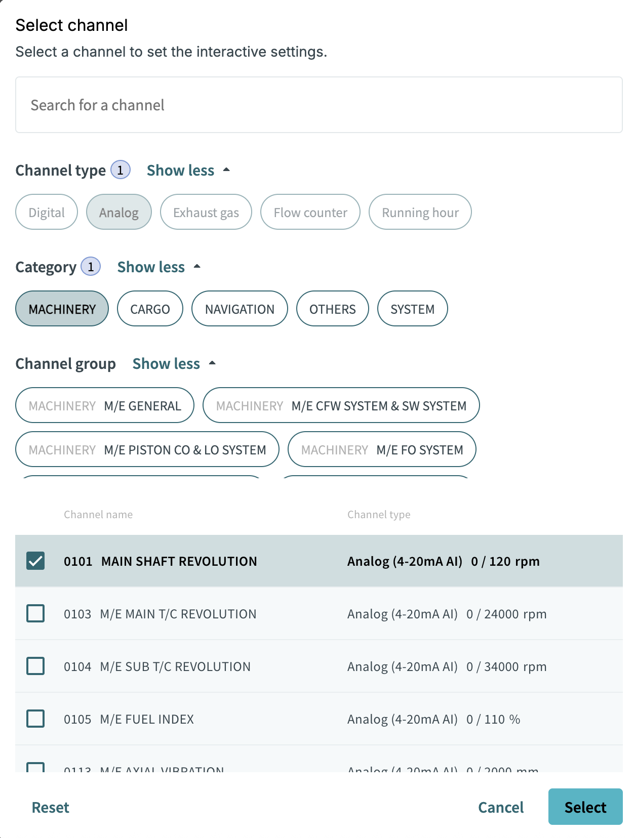 channel select