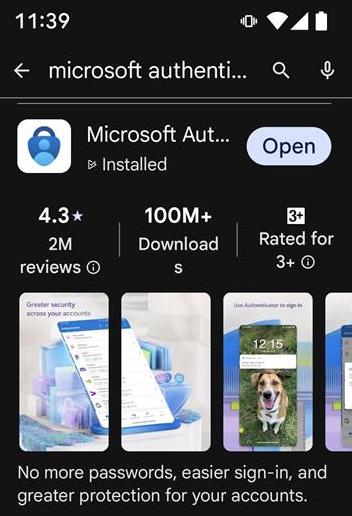 Microsoft Authenticator のダウンロード