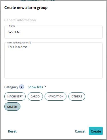 input name and description