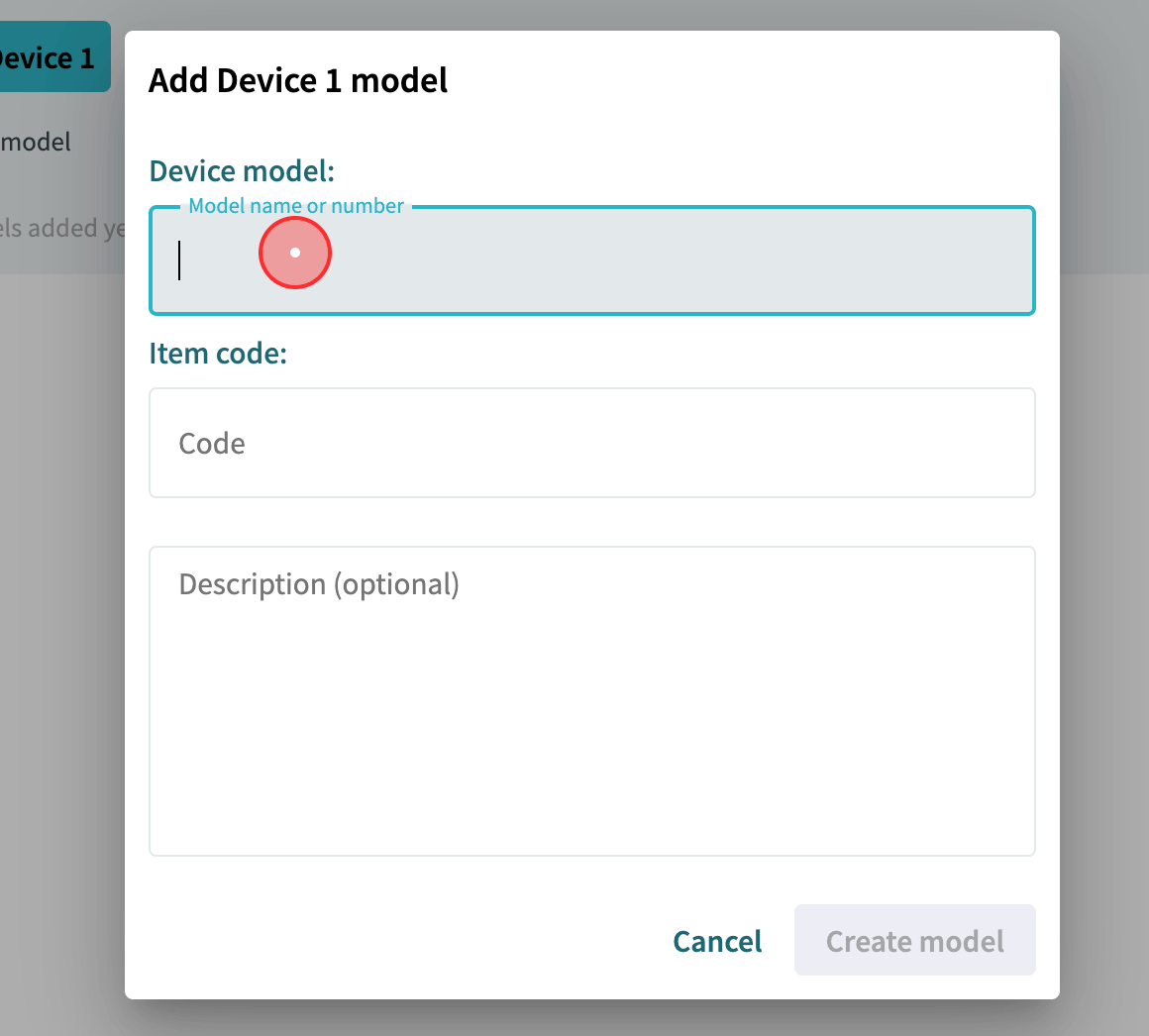 write the model name