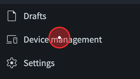 device management tab