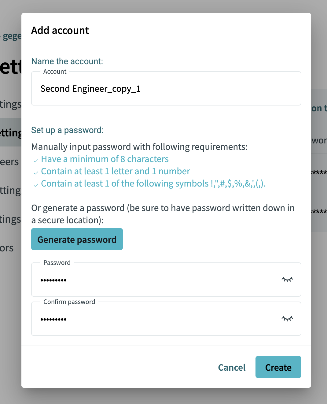 duplicate account