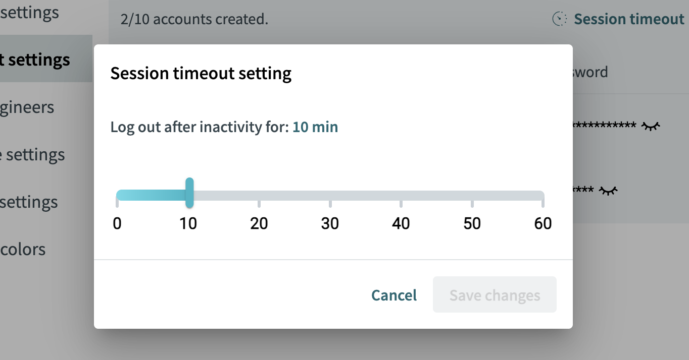 session timeout dialog