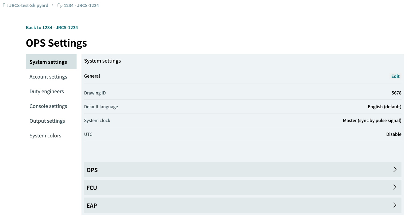 ops settings
